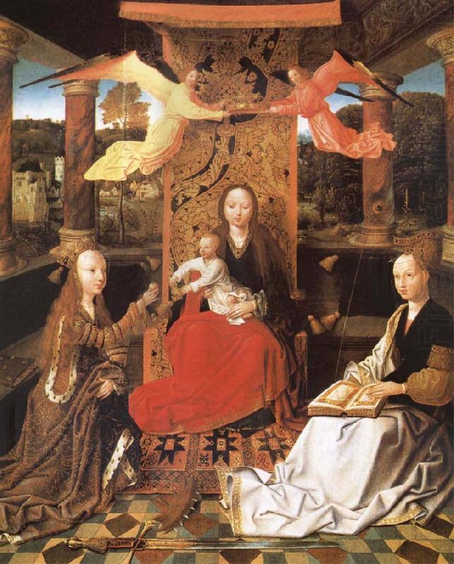 unknow artist The Madonna and the Nino enthroned, with the holy Catalina and Barbara oil painting picture